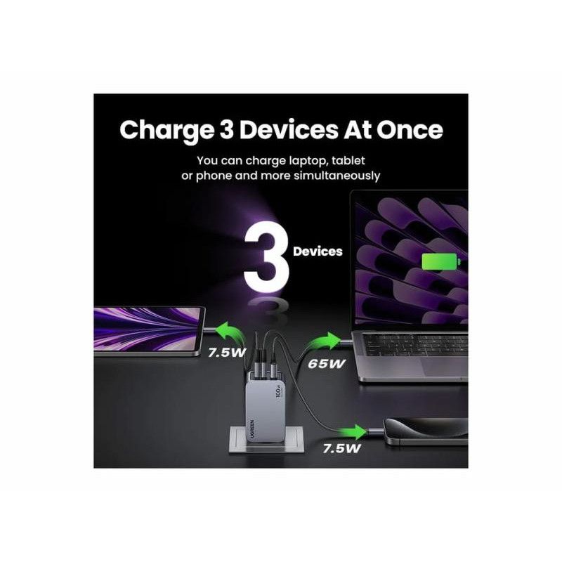 UGREEN Chargeur 100W + Câble USB-C > USB-C *25874 · Adaptateurs & Chargeurs Secteur · Informat Systems Strasbourg (image 5)