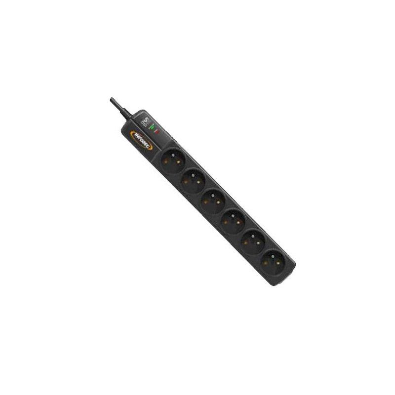 INFOSEC S6 Black Line II - 6 Prises · Sécurité électrique · Informat Systems Strasbourg