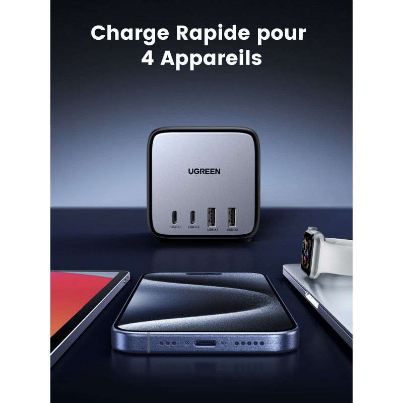 UGREEN DigiNest Cube 7 en 1 Multiprise USB Cube 3 Prises *60113 · Accessoires Portables · Informat Systems Strasbourg (image 2)