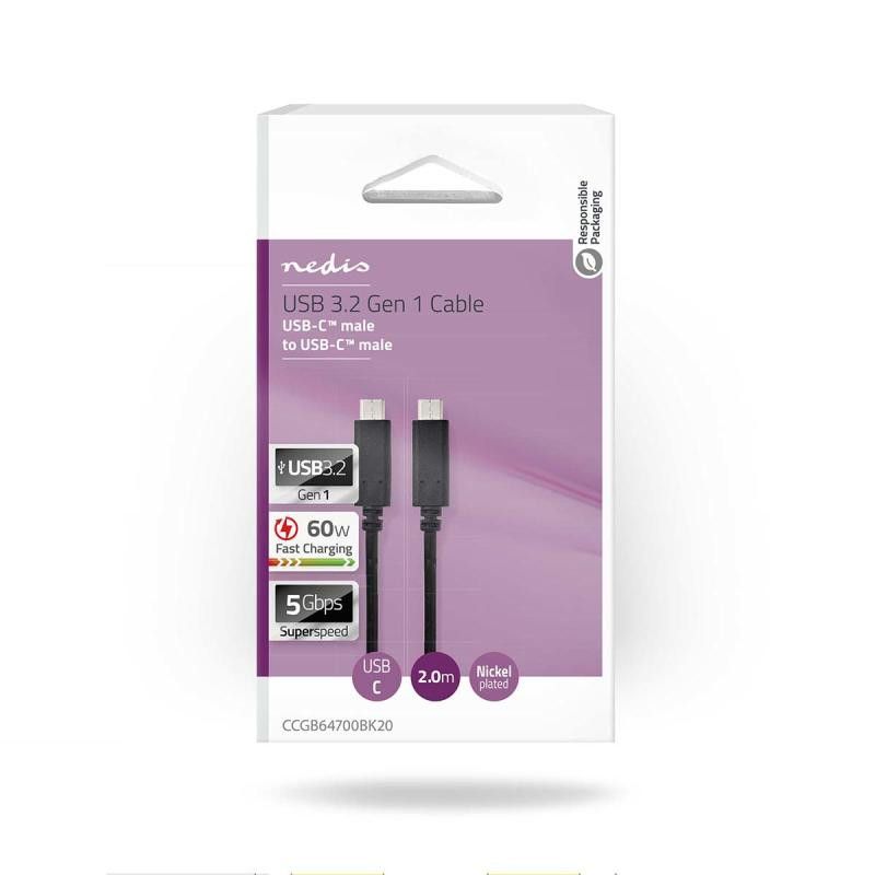 NEDIS CABLE USB 3.2 GEN 1 C-Male C-Male 2m · Connectiques · Informat Systems Strasbourg (image 3)