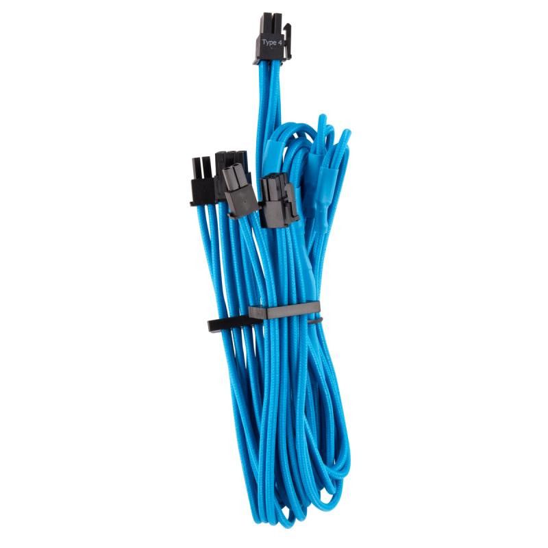 CORSAIR Premium m Sleeved Split PCIe T4 2C Bleu · Connectiques PC · Informat Systems Strasbourg (image 2)