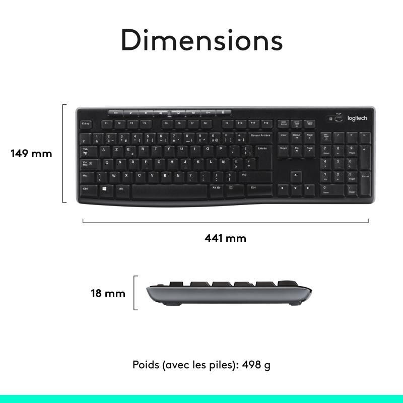 Logitech KIT MK270 sans fil Noir Retail · Claviers PC · Informat Systems Strasbourg (image 13)