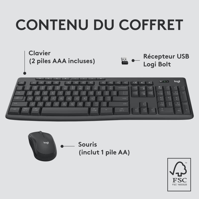 Logitech KIT MK370 For Business Noir · Claviers PC · Informat Systems Strasbourg (image 15)