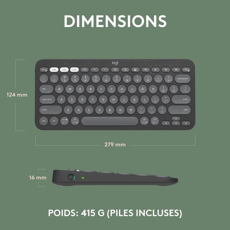 Logitech Pebble Keys 2 K380s Noir · Claviers PC · Informat Systems Strasbourg (image 14)