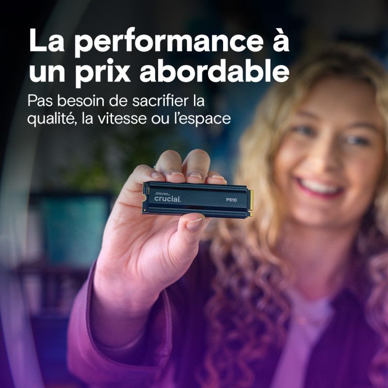 CRUCIAL P510 2TB PCIe Gen5 NVMe 2280 M.2 SSD with heatsink · SSD M.2 · Informat Systems Strasbourg (image 4)