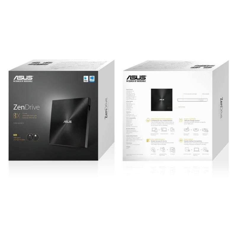 ASUS ZEN DRIVE SDRW-08U9M-U/BLK- Graveur DVD EXTERNE · Graveurs Externe · Informat Systems Strasbourg (image 6)
