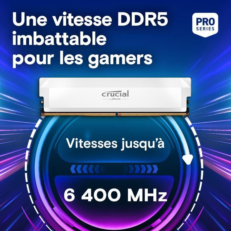 Crucial Pro CP2K32G64C40U5W module de mémoire 64 Go 2 x 32 Go DDR5 288-pin DIMM · Mémoires PC · Informat Systems Strasbourg (image 2)