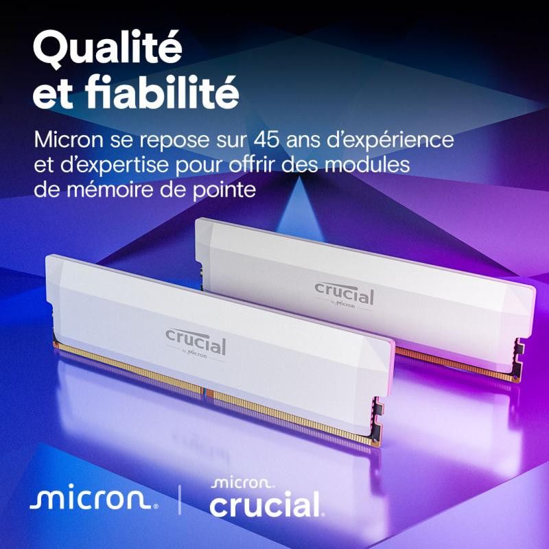 Crucial Pro CP2K32G64C40U5W module de mémoire 64 Go 2 x 32 Go DDR5 288-pin DIMM · Mémoires PC · Informat Systems Strasbourg (image 6)