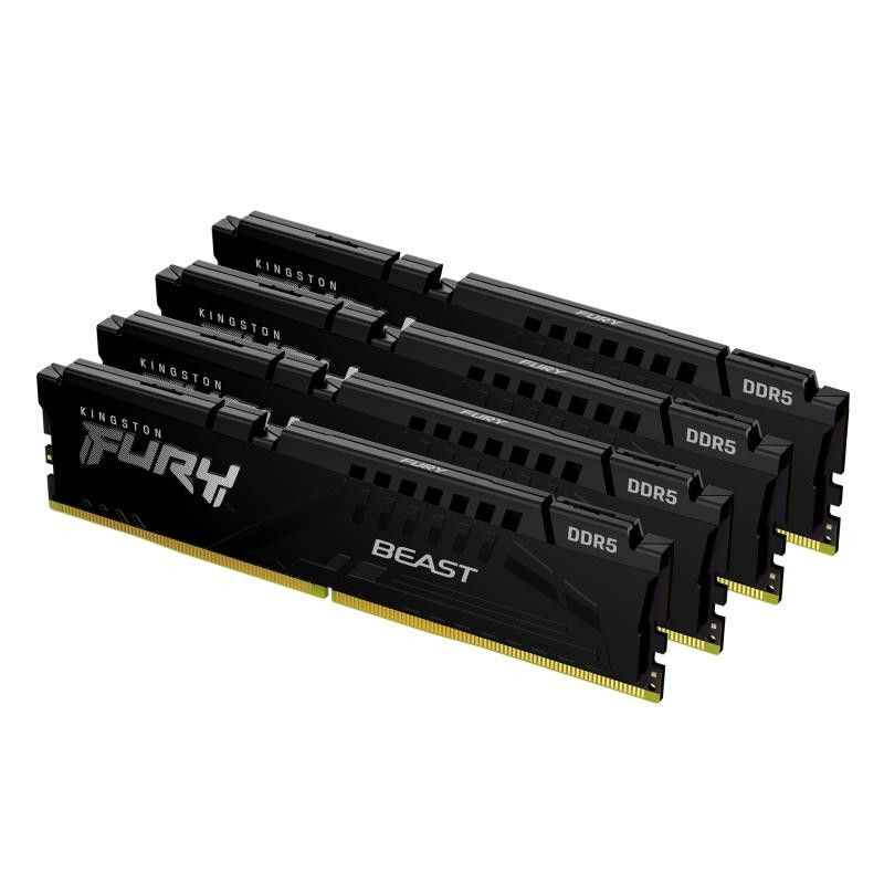 Kingston Technology FURY Beast 128 Go 5200 MT/s DDR5 CL40 DIMM (Kits de 4) Black XMP · Mémoires PC · Informat Systems Stra...