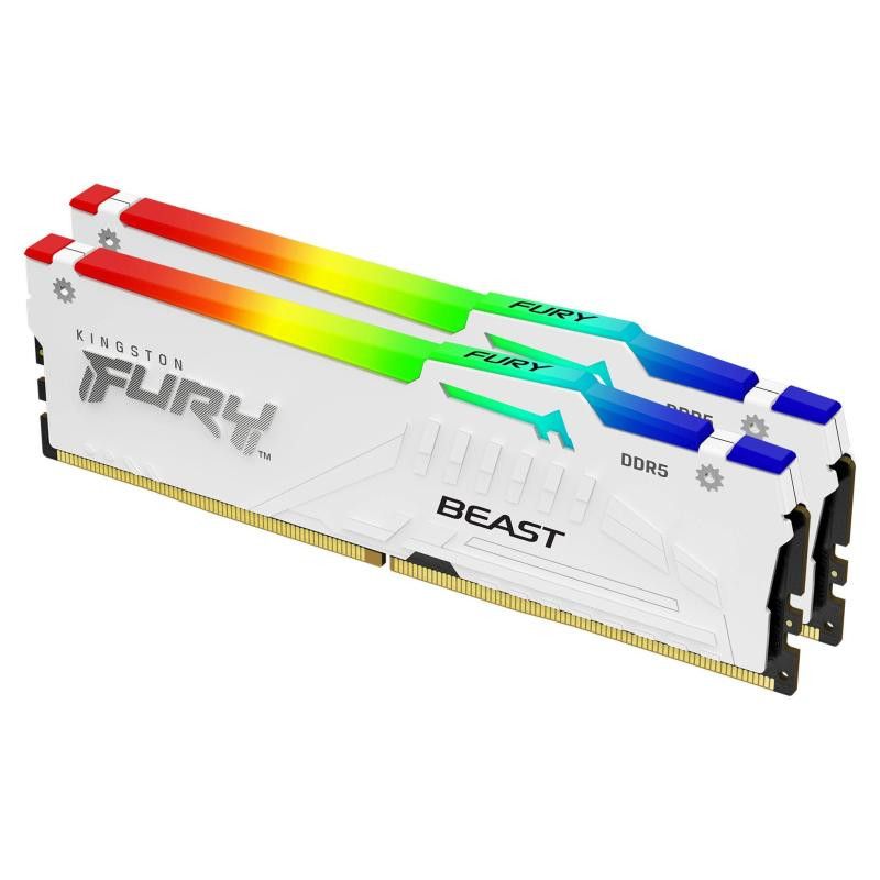 Kingston Technology FURY Beast 32GB 6000MT/s DDR5 CL30 DIMM (Kits de 2) White RGB EXPO · Mémoires PC · Informat Systems St...