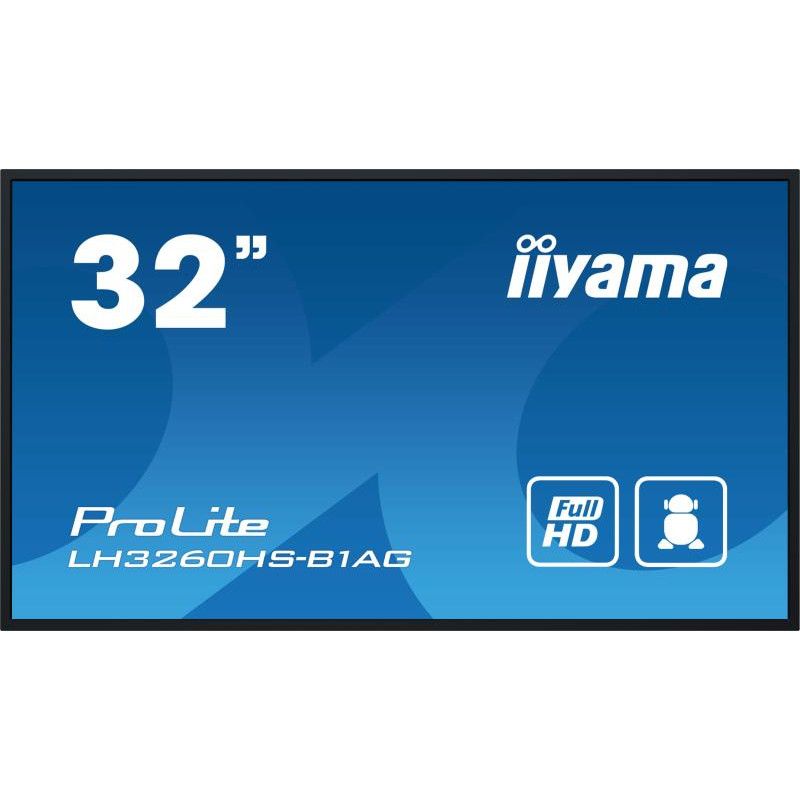 iiyama LH3260HS-B1AG Écran d'affichage dynamique Carte A numérique 80 cm (31.5") LED Wifi 500 cd/m² Full HD Noir Intégré d... (image 2)