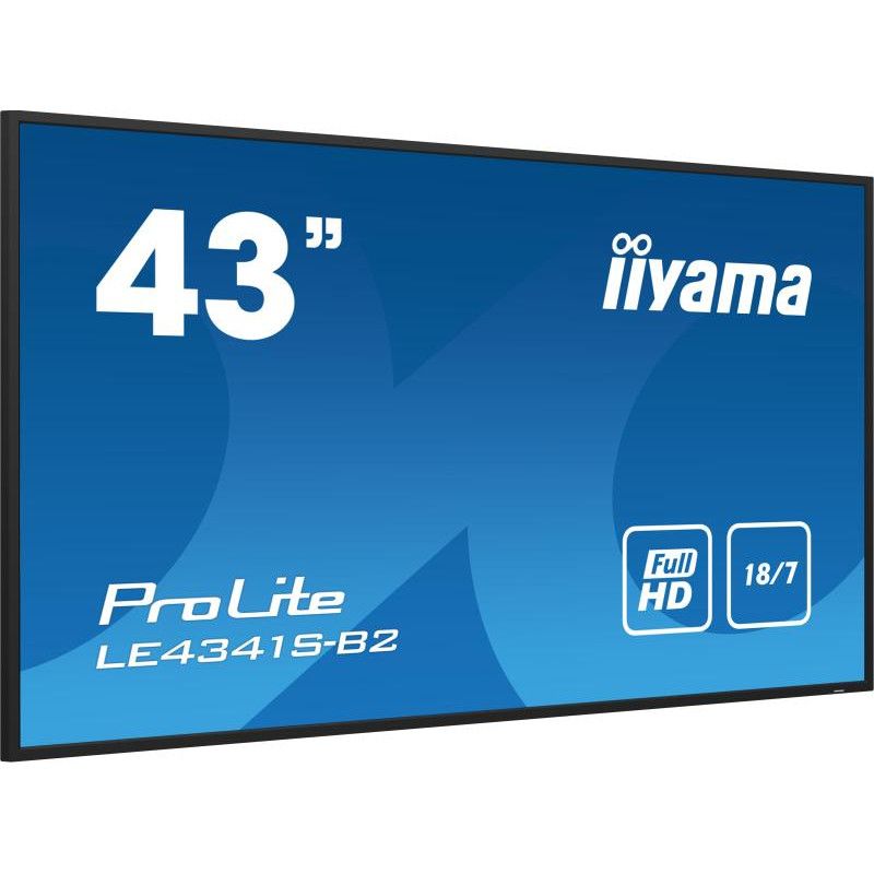iiyama PROLITE LE4341S-B2 Écran plat de signalisation numérique 108 cm (42.5") LCD 350 cd/m² Full HD Noir 18/7 · Moniteur ...