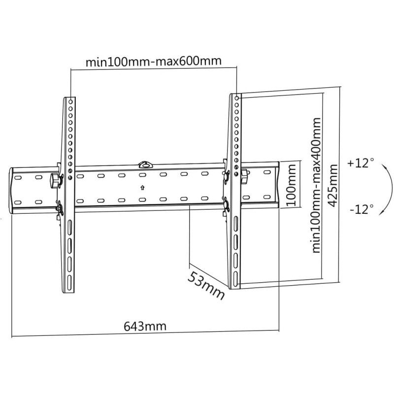 KIMEX Support Mural Inclinable pour Ecran TV 37'' - 70'' · Accessoires écrans · Informat Systems Strasbourg (image 8)