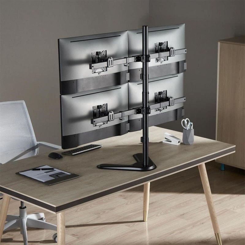 KIMEX Support de Bureau Sur Pied pour 4 Ecrans Moniteurs TV 17'' - 32'' · Accessoires écrans · Informat Systems Strasbourg (image 2)