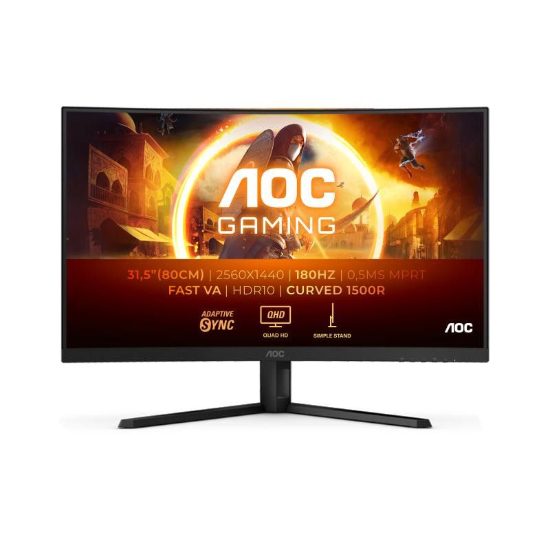 AOC G4 CQ32G4VE écran plat de PC 80 cm (31.5") 2560 x 1440 pixels Quad HD LCD Noir, Gris · Moniteur · Informat Systems Str...
