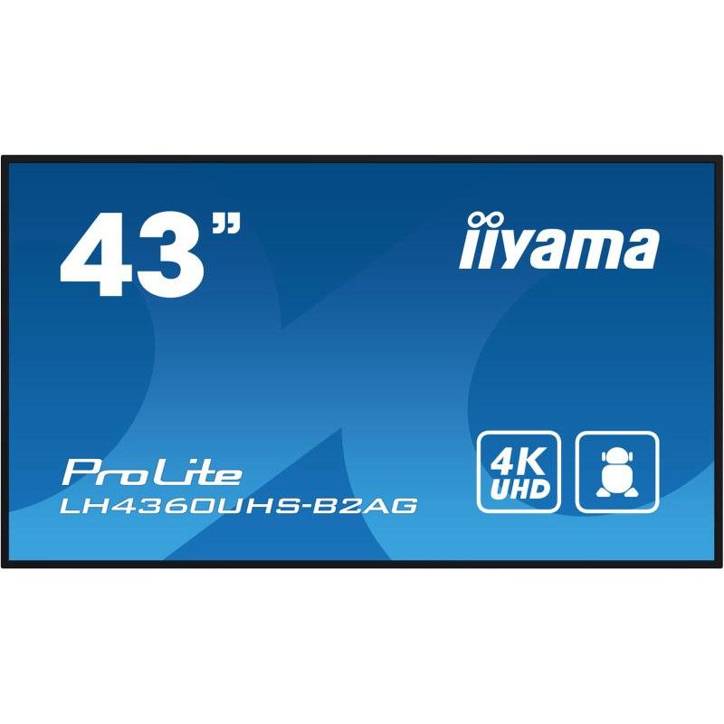 iiyama LH4360UHS-B2AG Écran d'affichage dynamique Carte A numérique 108 cm (42.5") LED Wifi 500 cd/m² 4K Ultra HD Noir Int... (image 2)