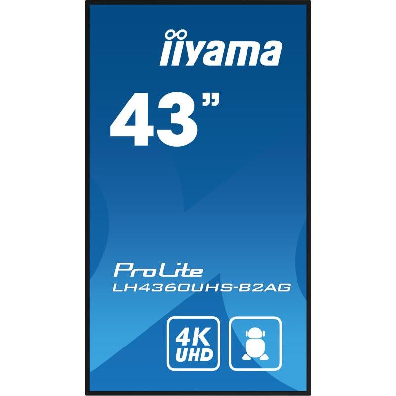 iiyama LH4360UHS-B2AG Écran d'affichage dynamique Carte A numérique 108 cm (42.5") LED Wifi 500 cd/m² 4K Ultra HD Noir Int... (image 3)