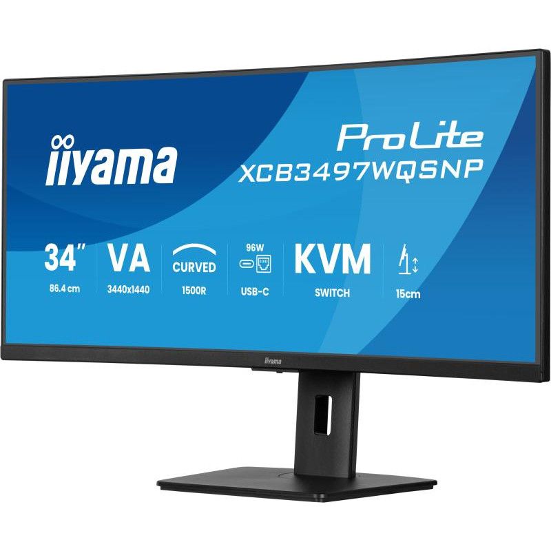 iiyama ProLite XCB3497WQSNP-B1 écran plat de PC 86,4 cm (34") 3440 x 1440 pixels UltraWide Quad HD LED Noir · Moniteur · I... (image 2)