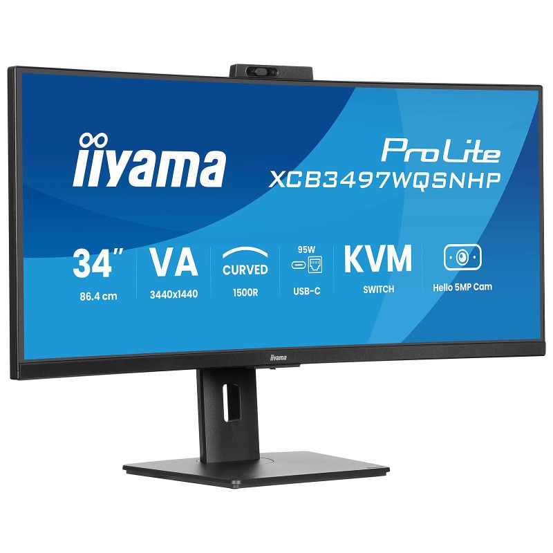 iiyama ProLite XCB3497WQSNPH-B1 écran plat de PC 86,4 cm (34") 3440 x 1440 pixels UltraWide Quad HD LED Noir · Moniteur · ...