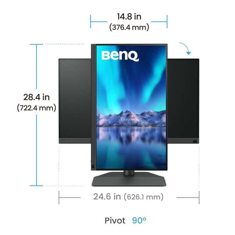 BenQ SW242Q écran plat de PC 61,2 cm (24.1") 2560 x 1600 pixels WQXGA LED Noir · Moniteur · Informat Systems Strasbourg (image 4)