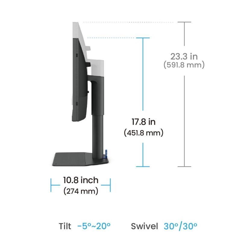 BenQ SW242Q écran plat de PC 61,2 cm (24.1") 2560 x 1600 pixels WQXGA LED Noir · Moniteur · Informat Systems Strasbourg (image 5)