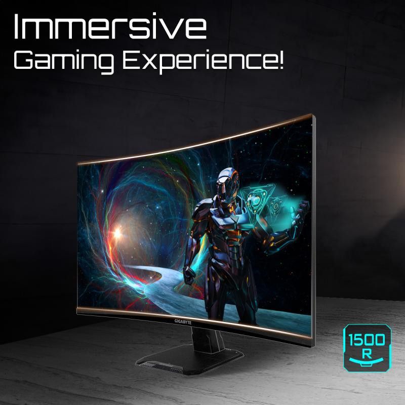 GIGABYTE GS27QCA 27" Moniteur Gaming Incurvé QHD - 2560 x 1440, 180Hz, 1ms, 250 cd/m², FreeSync, HDR Ready, HDMI 2.0, Disp... (image 7)