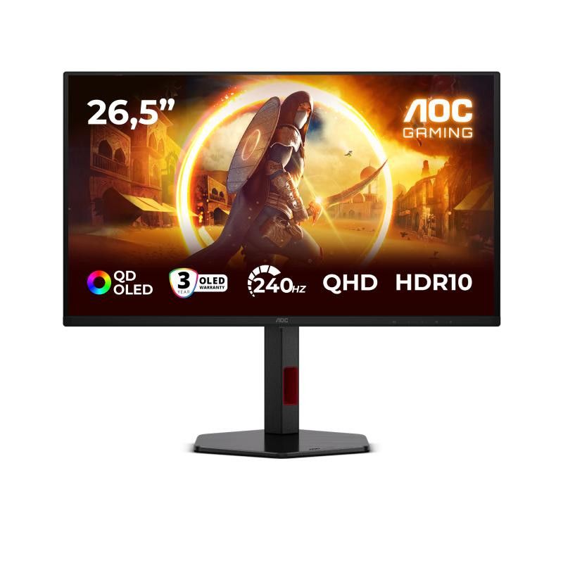 AOC G4 Q27G4ZDR écran plat de PC 67,3 cm (26.5") 2560 x 1440 pixels Quad HD QD-OLED Noir, Rouge · Moniteur · Informat Syst...