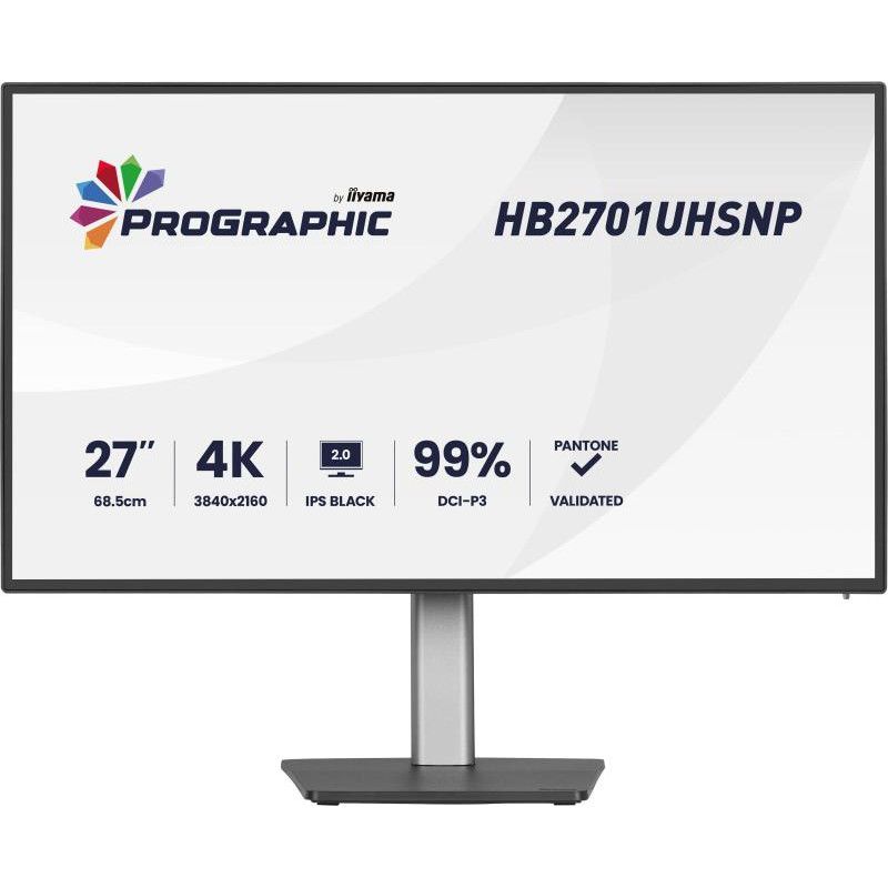 iiyama PROGRAPHIC HB2701UHSNP-B1 écran plat de PC 68,6 cm (27") 3840 x 2160 pixels 4K Ultra HD LCD Noir · Moniteur · Infor...