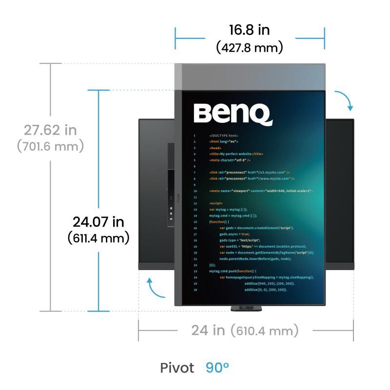 BenQ RD280UA écran plat de PC 71,6 cm (28.2") 3840 x 2560 pixels 4K Ultra HD Noir · Moniteur · Informat Systems Strasbourg (image 7)