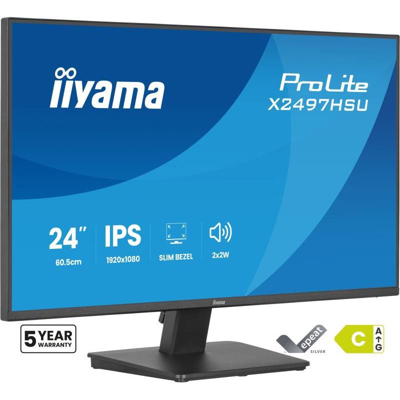 iiyama ProLite X2497HSU-B1 écran plat de PC 60,5 cm (23.8") 1920 x 1080 pixels Full HD LED Noir · Moniteur · Informat Syst...