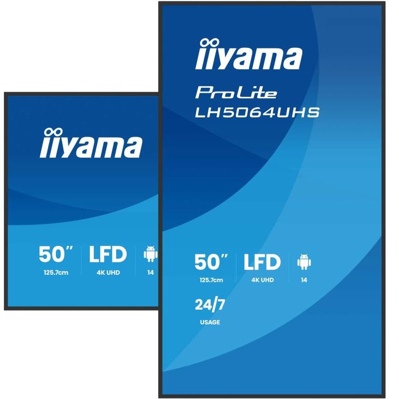 iiyama LH5064UHS-B1AG Écran d'affichage dynamique Écran plat de signalisation numérique 127 cm (50") Wifi 500 cd/m² 4K Ult... (image 5)