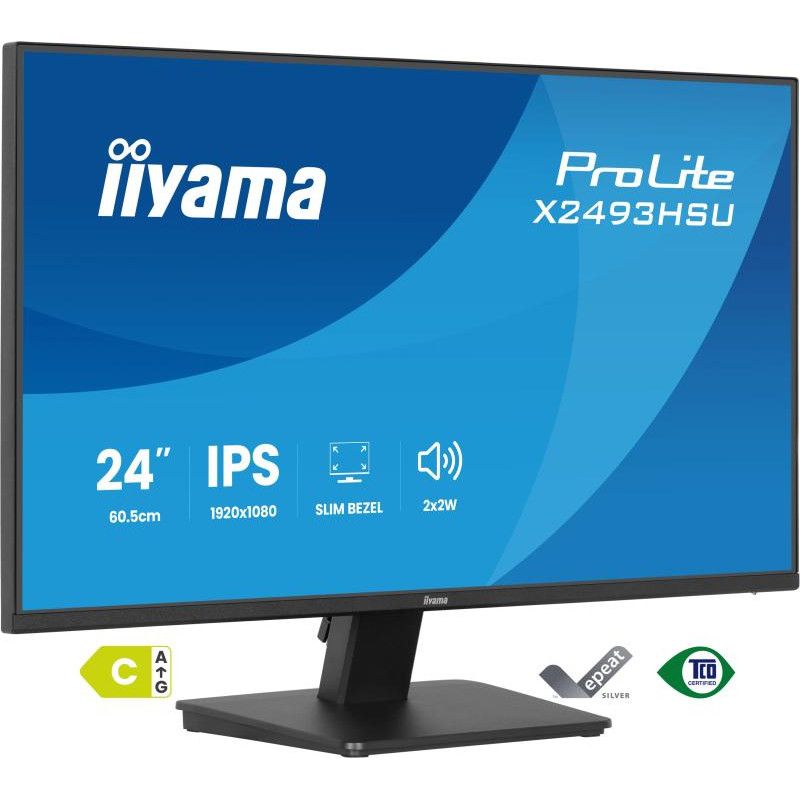 iiyama ProLite X2493HSU-B1 écran plat de PC 60,5 cm (23.8") 1920 x 1080 pixels Full HD LED Noir · Moniteur · Informat Syst...