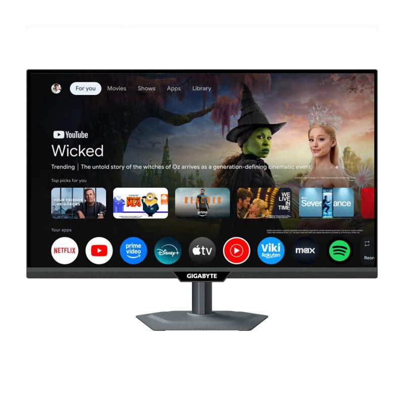 GIGABYTE M27QS Moniteur Intelligent 27 2K QHD - Google TV, Affichage sans fil, 2560 x 1440, 180Hz, 1ms, 350 cd/m², FreeSyn...