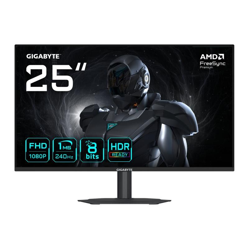 GIGABYTE G25F2A Moniteur de Jeu 25" FHD - 1920 x 1080, 240Hz, 1ms, 300 cd/m², Display HDR 10, HDMI 2.0, DisplayPort 1.4 · ...