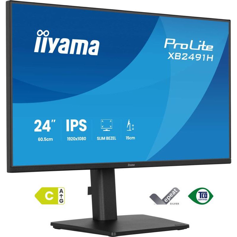 iiyama ProLite XB2491H-B1 écran plat de PC 60,5 cm (23.8") 1920 x 1080 pixels Full HD LCD Noir · Moniteur · Informat Syste...
