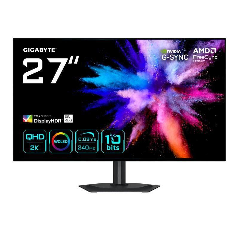 GIGABYTE GO27Q24G Moniteur Gaming OLED 27 2K QHD - 2560 x 1440, 240Hz, 0.03ms, 275 cd/m², FreeSync Premium, G-Sync Compati...