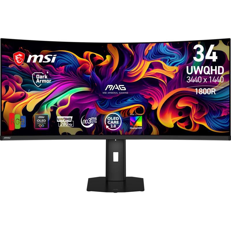 MSI MAG 341CQP QD-OLED X28 écran plat de PC 86,4 cm (34") 3440 x 1440 pixels UltraWide Quad HD Noir · Moniteur · Informat ...