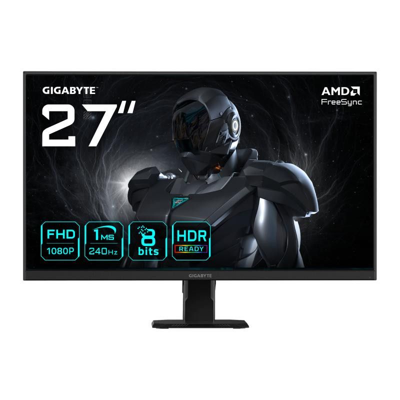 GIGABYTE GS27F2 Moniteur de jeu 27" FHD - 1920 x 1080, 240Hz, 1ms, 300 cd/m², FreeSync, HDR Ready, HDMI 2.0, Displayport 1...