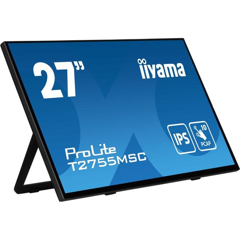 iiyama ProLite T2755MSC-B1 écran plat de PC 68,6 cm (27") 1920 x 1080 pixels Full HD LED Écran tactile Dessus de table Noi...