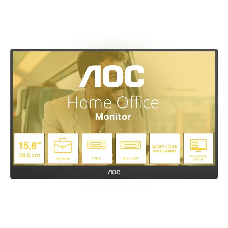 AOC 16T20E2 téléviseur et moniteur portables Moniteur portable Noir 39,6 cm (15.6") LED 1920 x 1080 pixels · Informat Syst... (image 2)