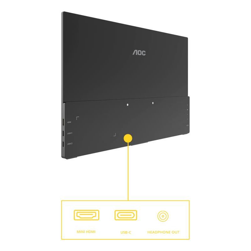 AOC 16T20E2 téléviseur et moniteur portables Moniteur portable Noir 39,6 cm (15.6") LED 1920 x 1080 pixels · Informat Syst... (image 3)