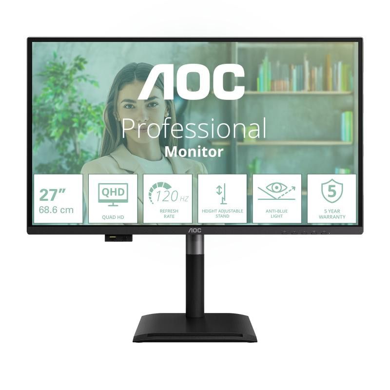 AOC Q27P4U écran plat de PC 68,6 cm (27") 2560 x 1440 pixels Wide Quad HD Noir · Moniteur · Informat Systems Strasbourg (image 2)