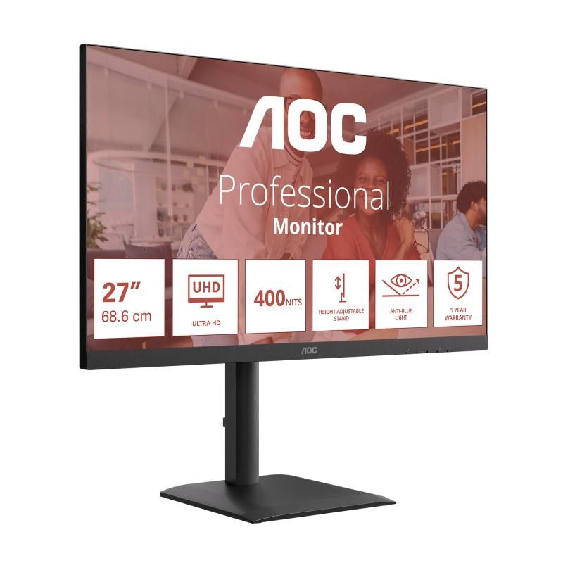 AOC E4 U27E4CV écran plat de PC 68,6 cm (27") 3840 x 2160 pixels 4K Ultra HD LED Noir · Moniteur · Informat Systems Strasb... (image 3)