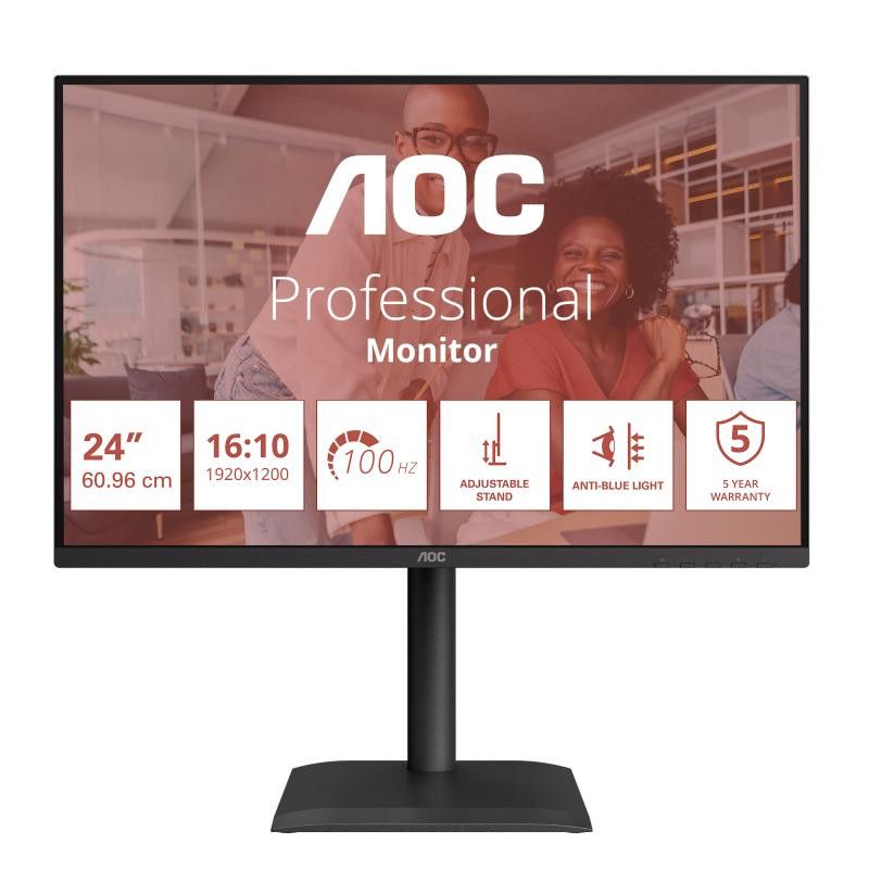 AOC E4 X24E4U écran plat de PC 61 cm (24") 1920 x 1200 pixels Full HD LED Noir · Moniteur · Informat Systems Strasbourg