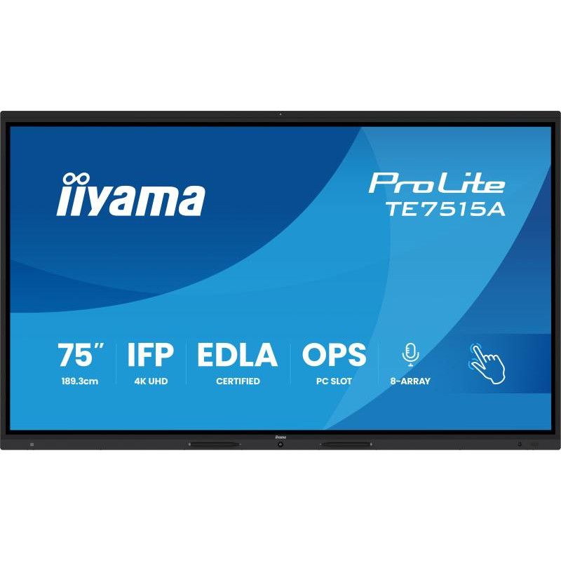 iiyama TE7515A-B2AG Écran d'affichage dynamique En forme de kiosk 190,5 cm (75") Wifi 550 cd/m² 4K Ultra HD Noir Écran tac... (image 2)