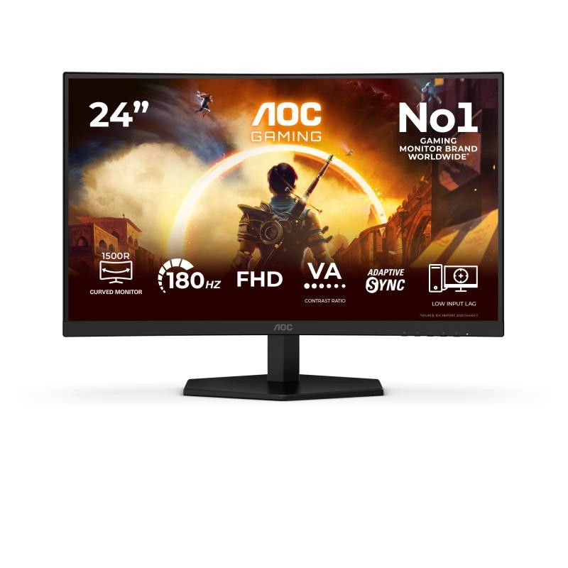 AOC G4 23.6" VA FHD 180Hz écran plat de PC 59,9 cm (23.6") 1920 x 1080 pixels Full HD LCD Noir, Rouge · Moniteur · Informa... (image 3)