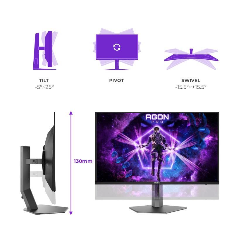 AOC AGON PRO AG326UZD2 écran plat de PC 80 cm (31.5") 3840 x 2160 pixels 4K Ultra HD OLED Noir · Moniteur · Informat Syste... (image 3)