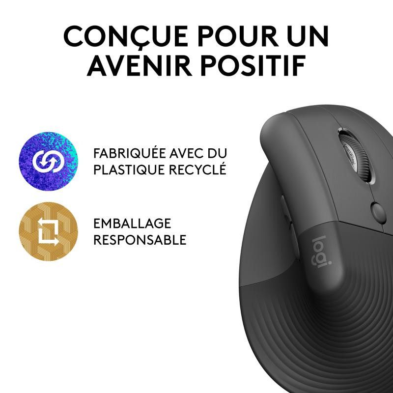 Logitech Souris LIFT RIGHT VERTICAL ERGO Bluetooth - Graphite · Informat Systems Strasbourg (image 13)