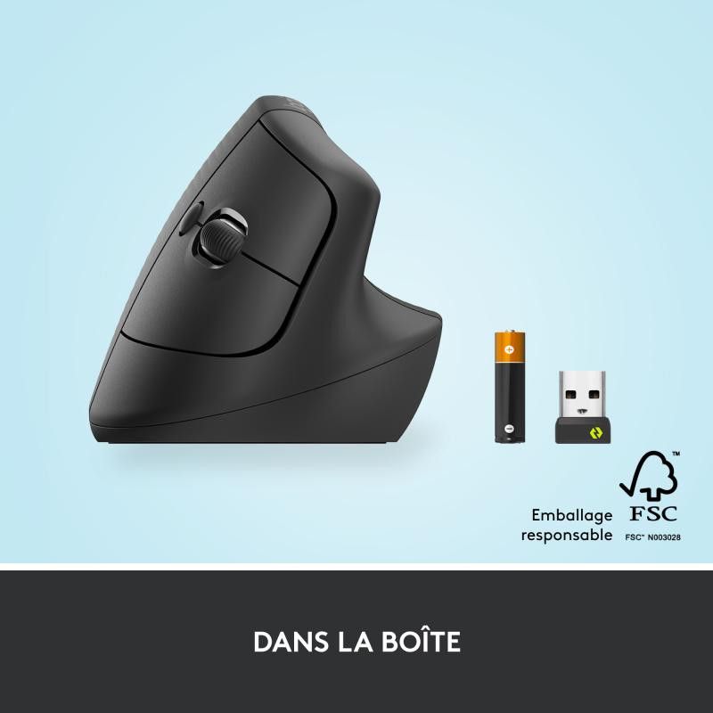 Logitech Souris LIFT RIGHT VERTICAL ERGO Bluetooth - Graphite · Informat Systems Strasbourg (image 16)