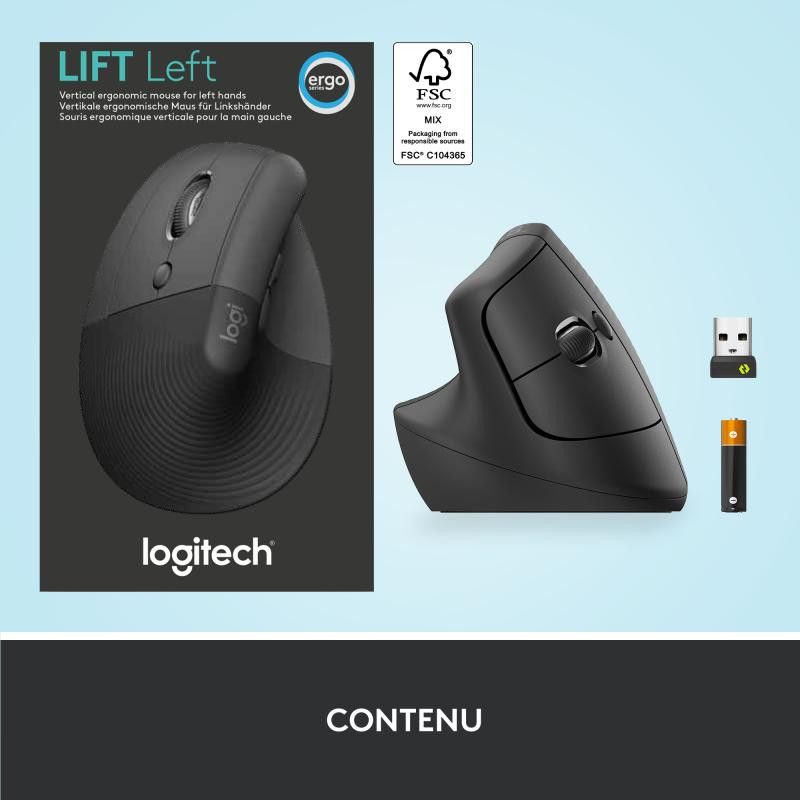 Logitech Souris LIFT LEFT VERTICAL ERGO Bluetooth - Graphite · Souris PC · Informat Systems Strasbourg (image 14)